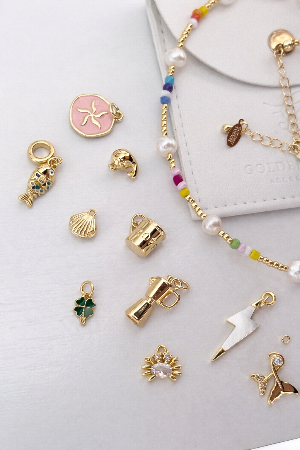Golden Confetti Pearl Necklace