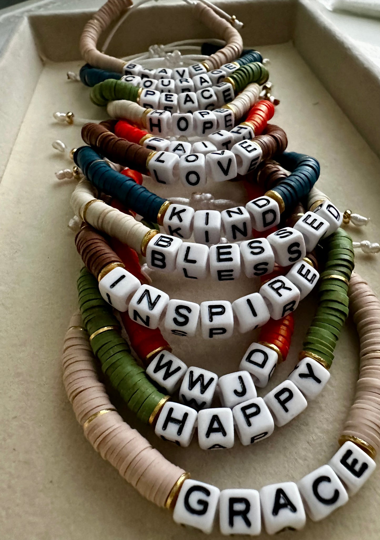 Golden Wordplay Bracelets