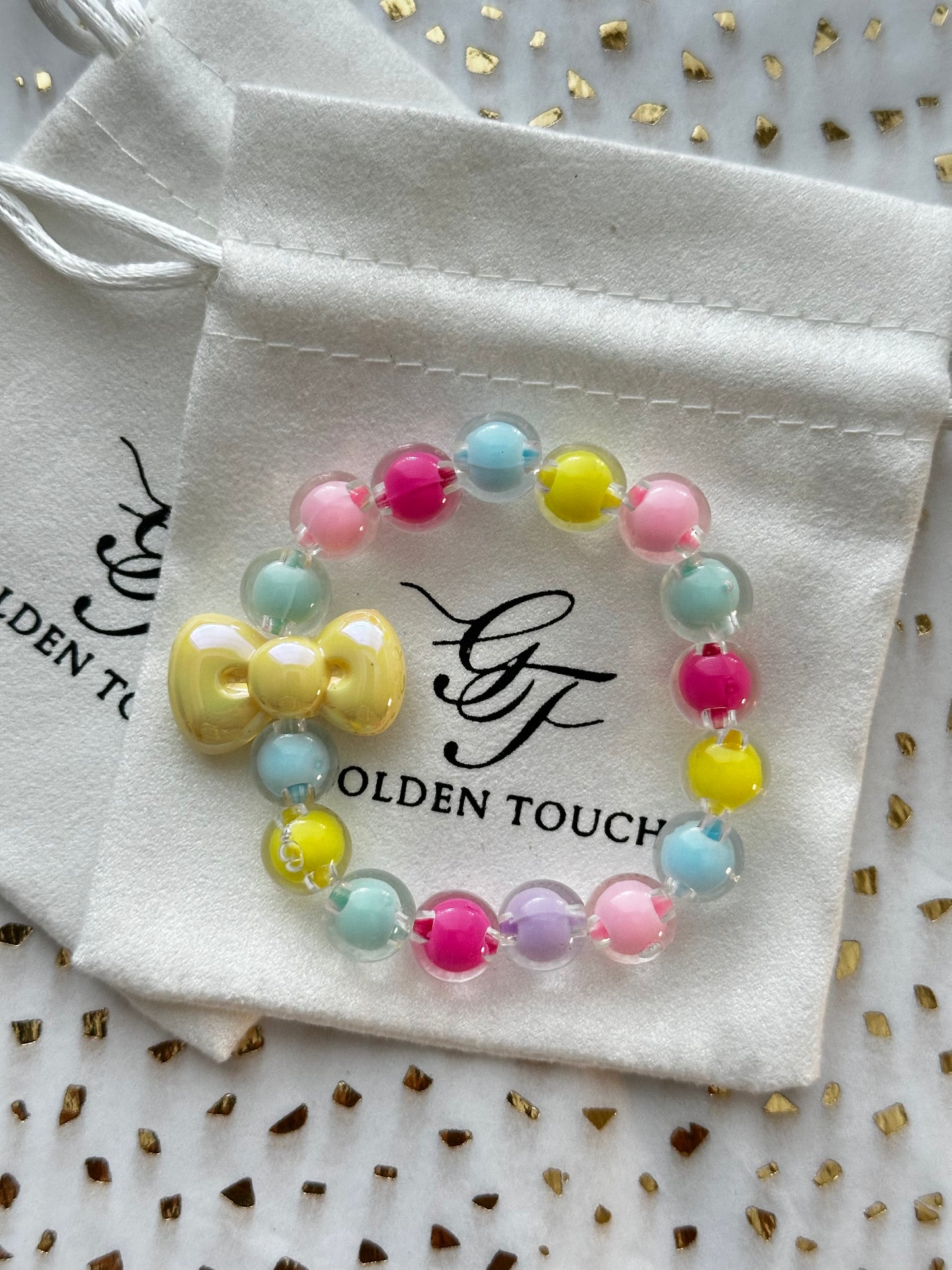 Bubble Gum Bow Kids Bracelet