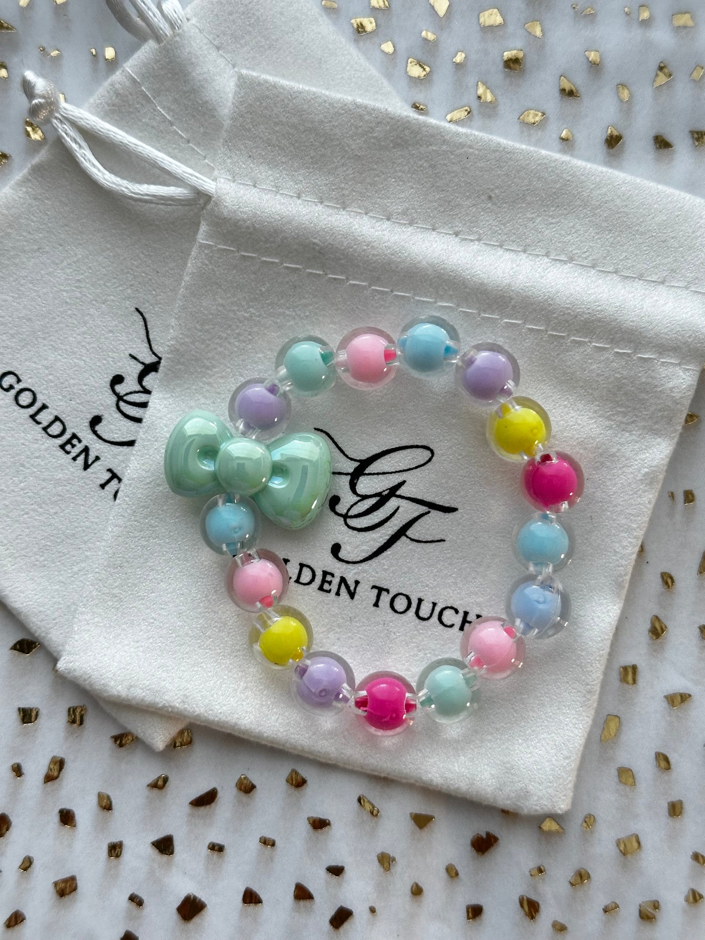 Bubble Gum Bow Kids Bracelet