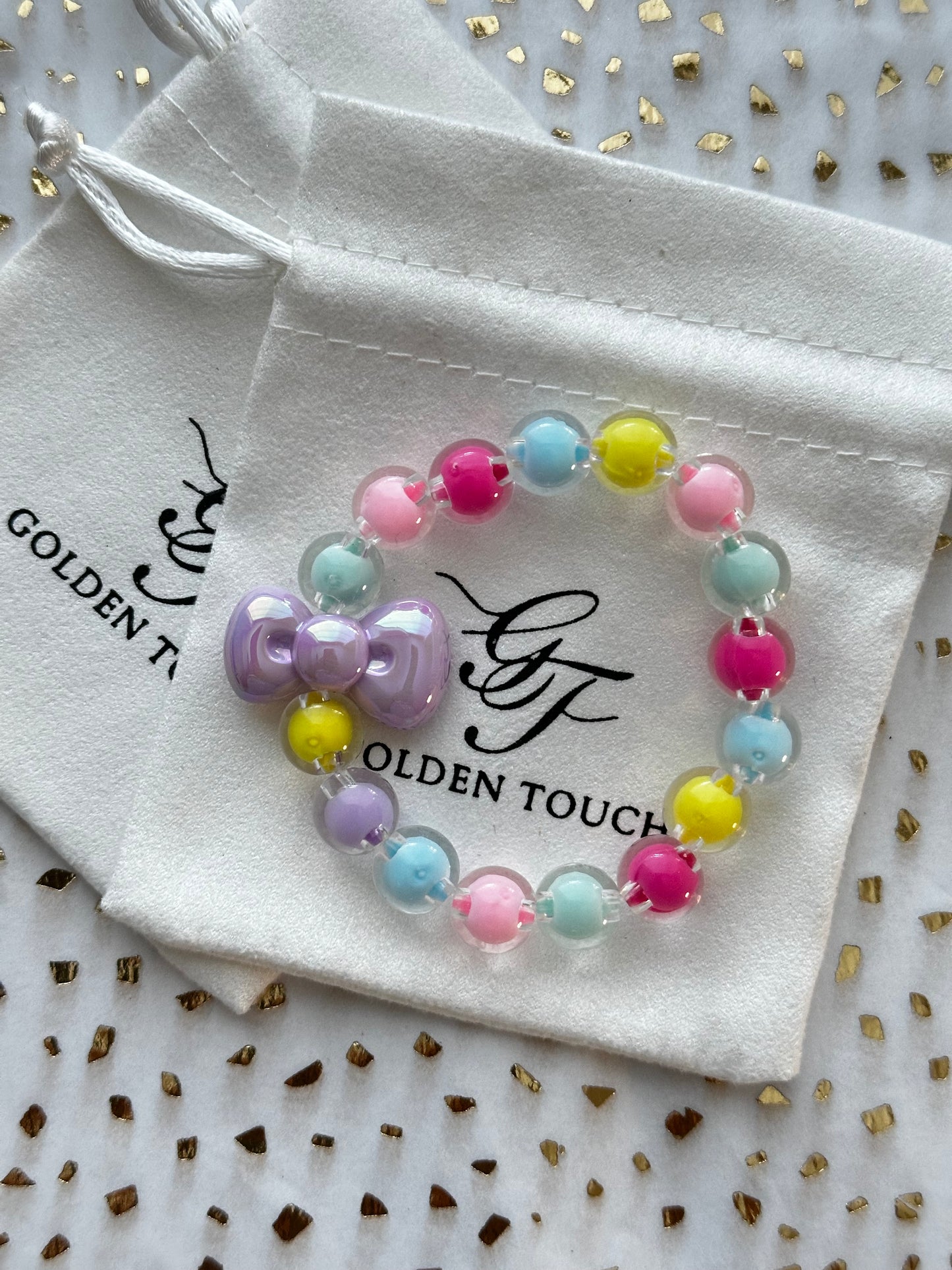 Bubble Gum Bow Kids Bracelet