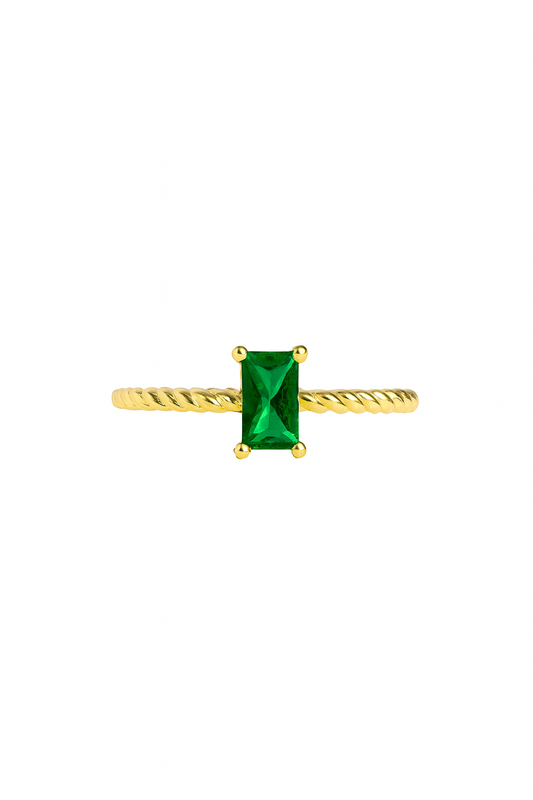 Minimal Twisted Rope Ring – Baguette Cut