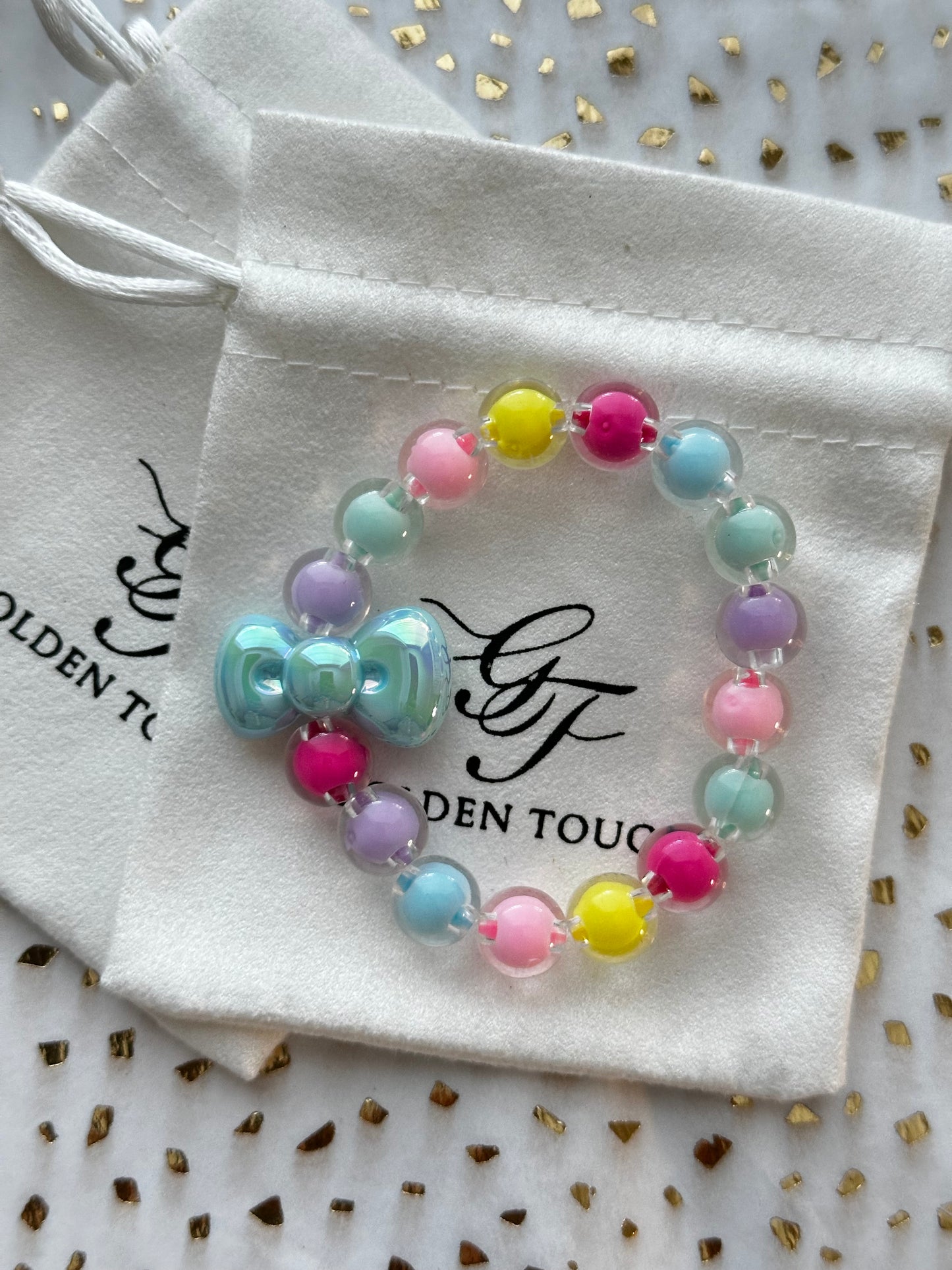 Bubble Gum Bow Kids Bracelet