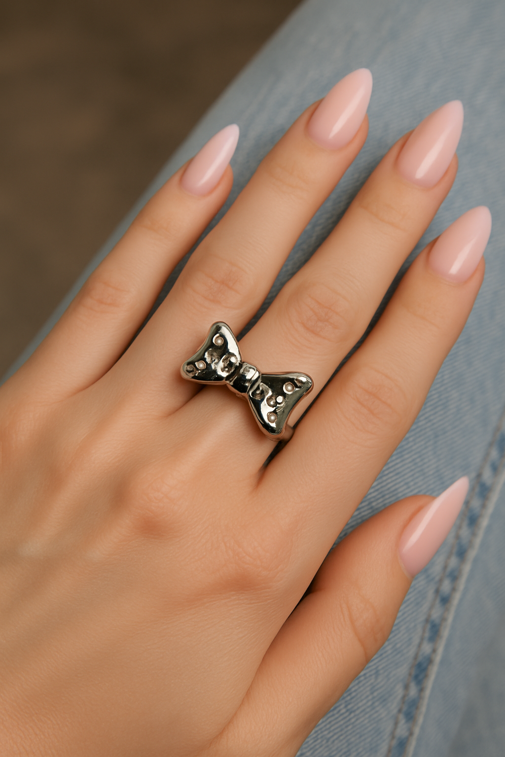 Golden Bow Sparkle Ring