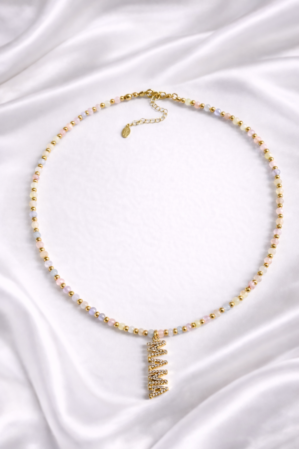 Pastel Gemstone Necklace | Bracelet– Gold Beaded