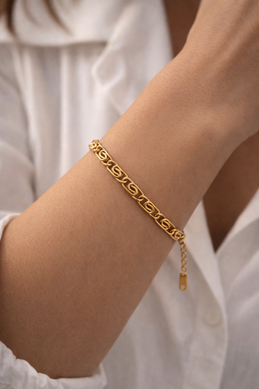 Dubai Swirl Gold Chain Bracelet