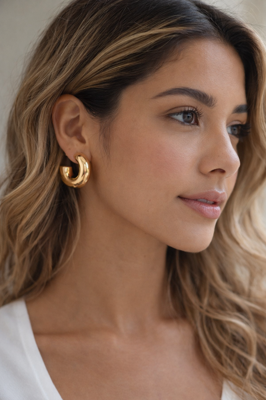 Bold Polished Gold Dome Hoops