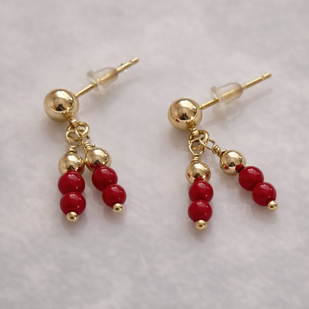 Scarlet Heart Gold Jewelry Set – Necklace, Bracelet & Earrings