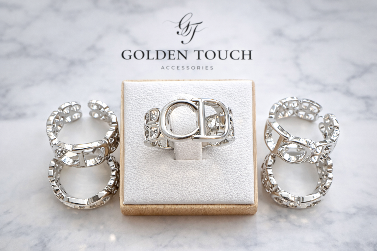 Contemporary Link Ring – Bold Band