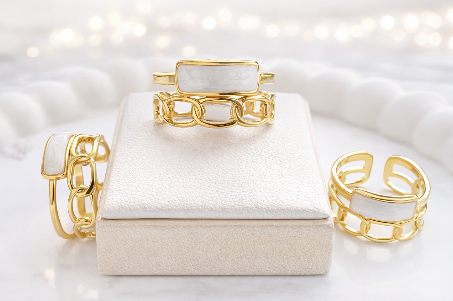 Luna Chain Inlay Ring – Waterproof Stainless Steel