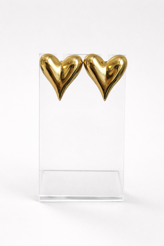 Molten Heart Stud Earrings