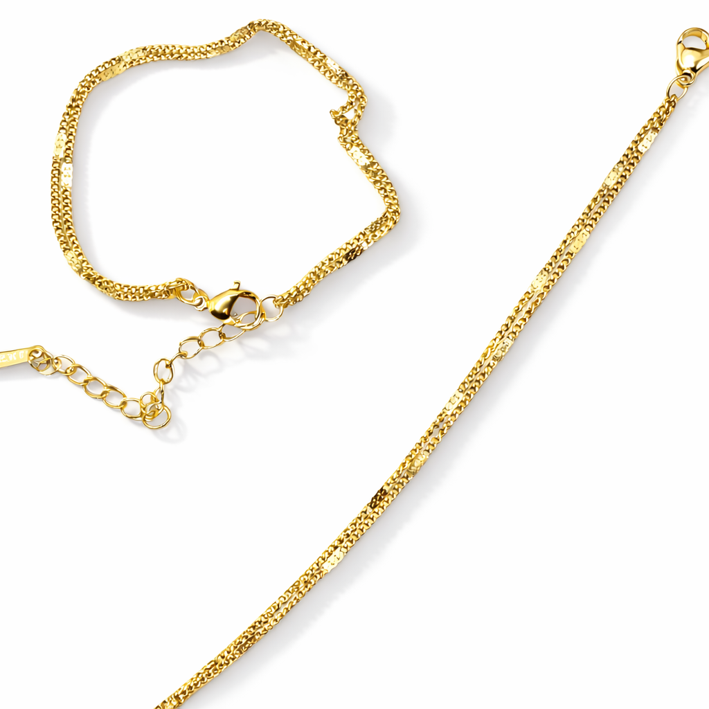 Gaby Modern- Minimal Gold Flat Chain Bracelet