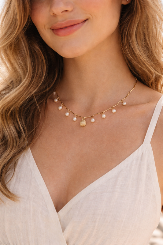 Golden Wave Fresh Water Pearl Necklace