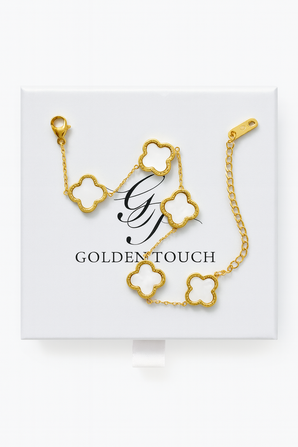 White Clover Chain Bracelet