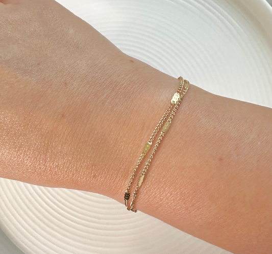 Gaby Modern- Minimal Gold Flat Chain Bracelet