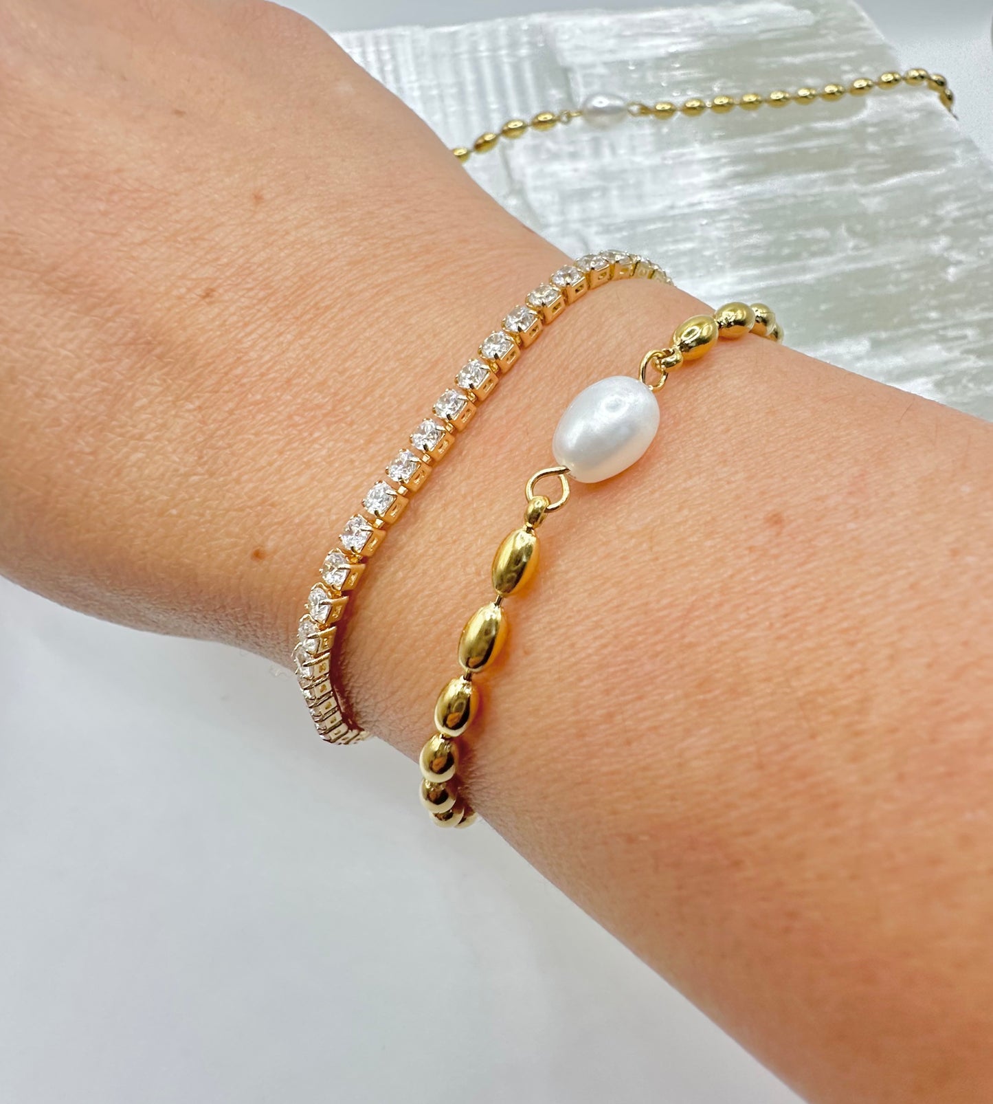 Perla Pearl Bracelet – Waterproof Stainless Steel