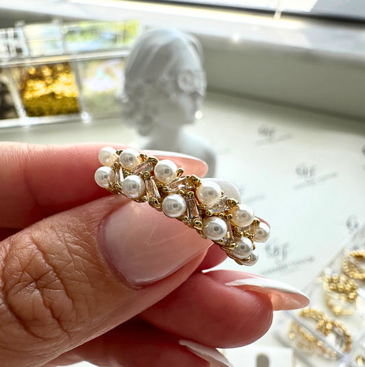 Zircon & Pearls Band Ring