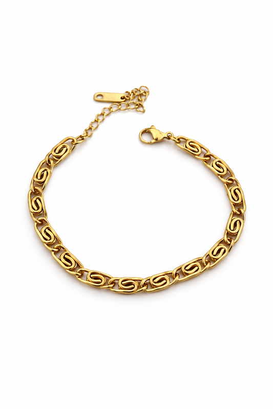 Dubai Swirl Gold Chain Bracelet