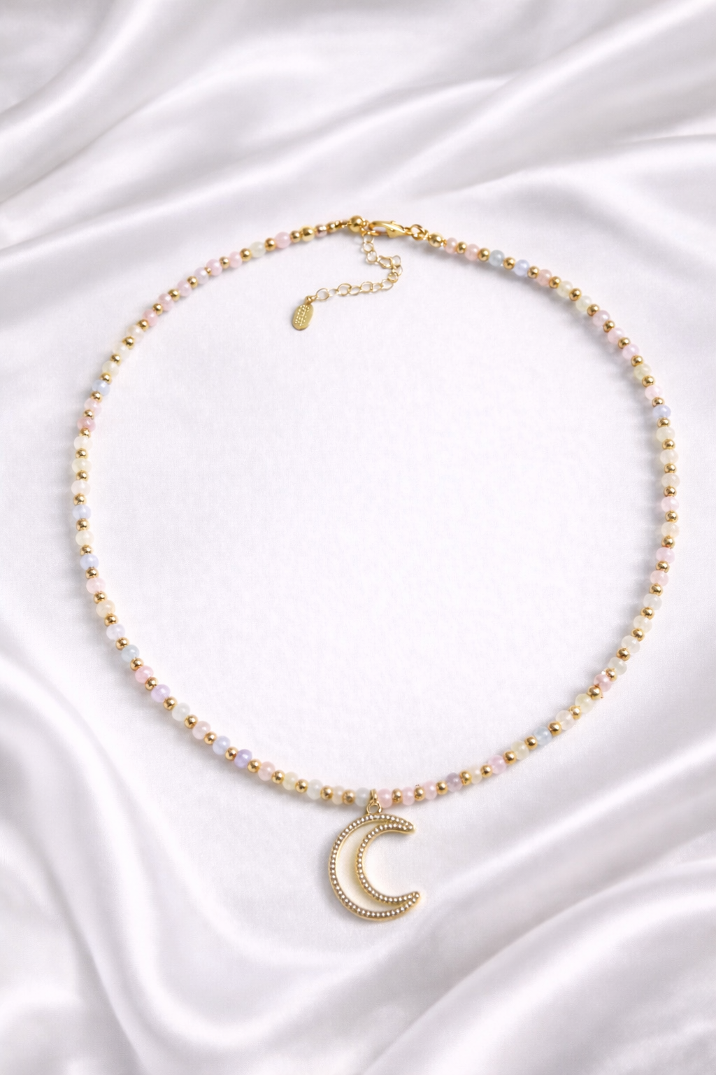 Pastel Gemstone Necklace | Bracelet– Gold Beaded