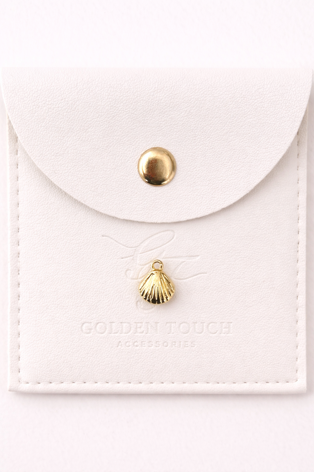 tiny sea shell in gold for necklace charm pendant