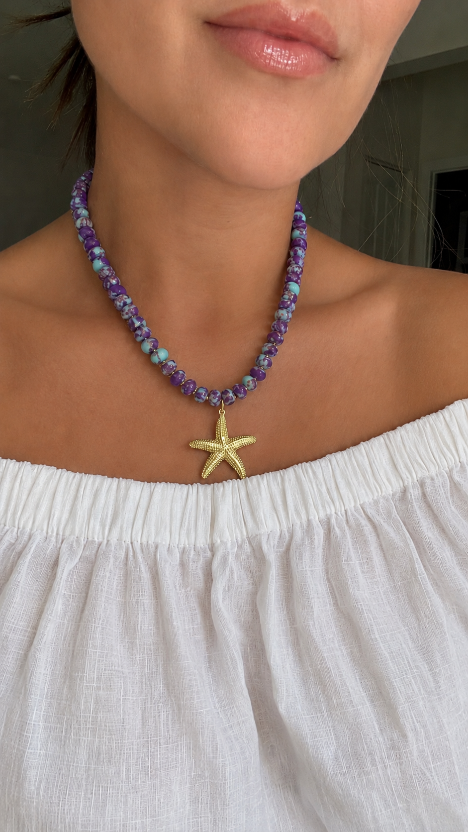 Marina Mystic Agate Starfish Necklace
