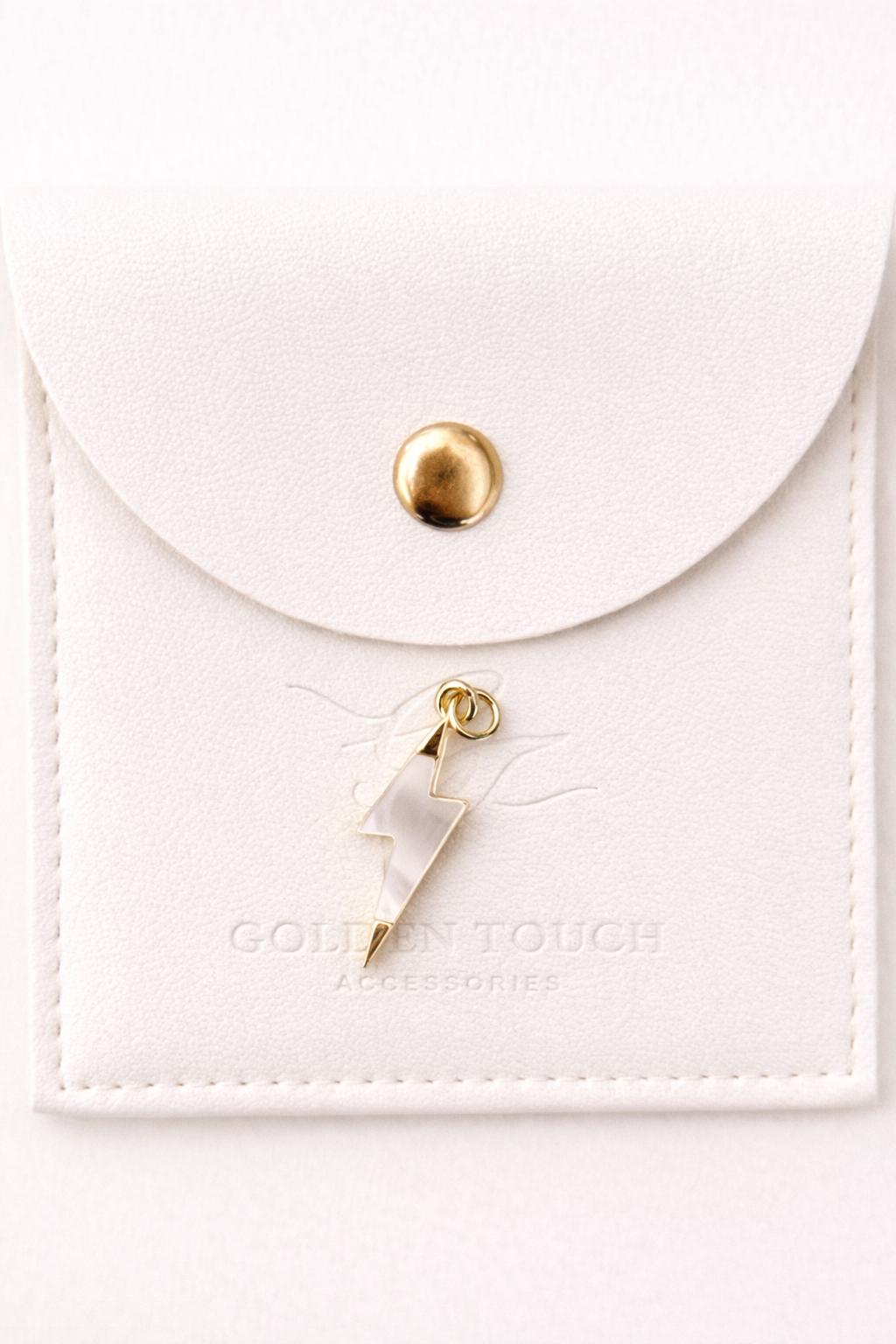 Mother of pearl lighting bolt medium size charm pendant