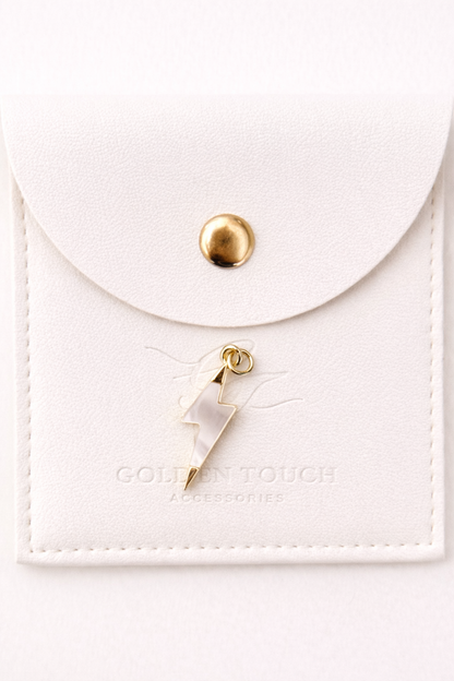Mother of pearl lighting bolt medium size charm pendant