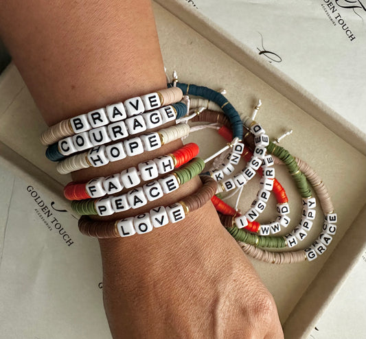 Golden Wordplay Bracelets