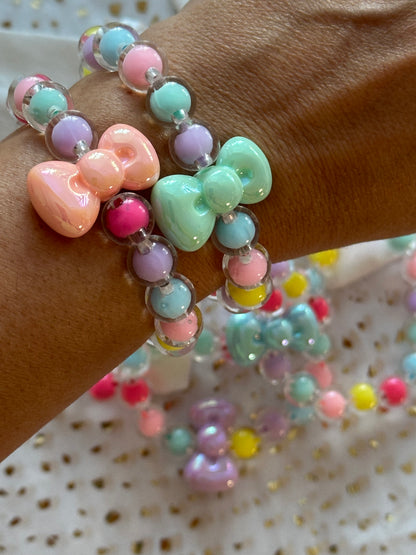 Bubble Gum Bow Kids Bracelet