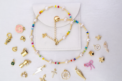 Golden Confetti Pearl Necklace