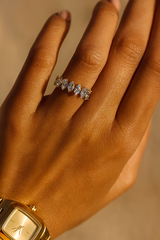 Golden Marquise Sparkle Ring