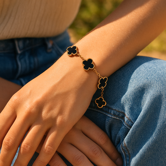 Black Clover Chain Bracelet