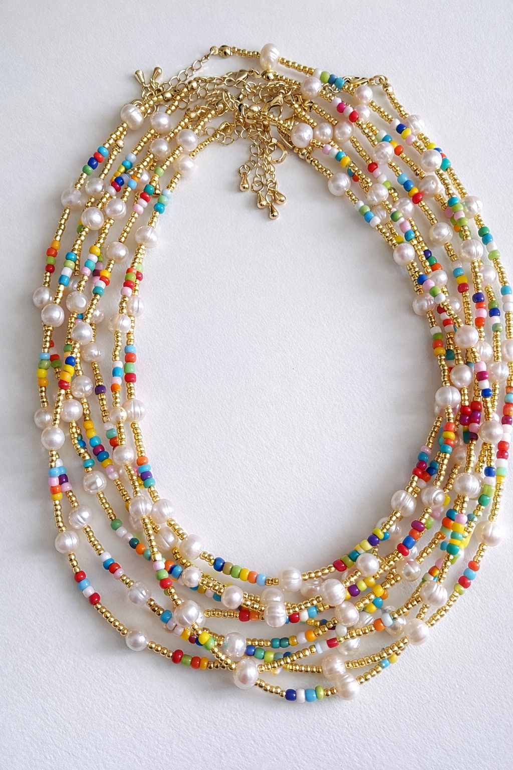 Golden Confetti Pearl Necklace