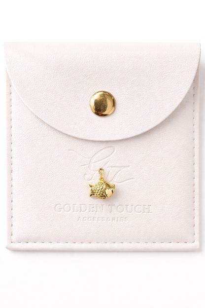 tiny short chucbby fish charm pendant to add to necklace 