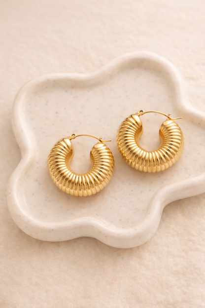 Golden Ridge Hoop Earrings
