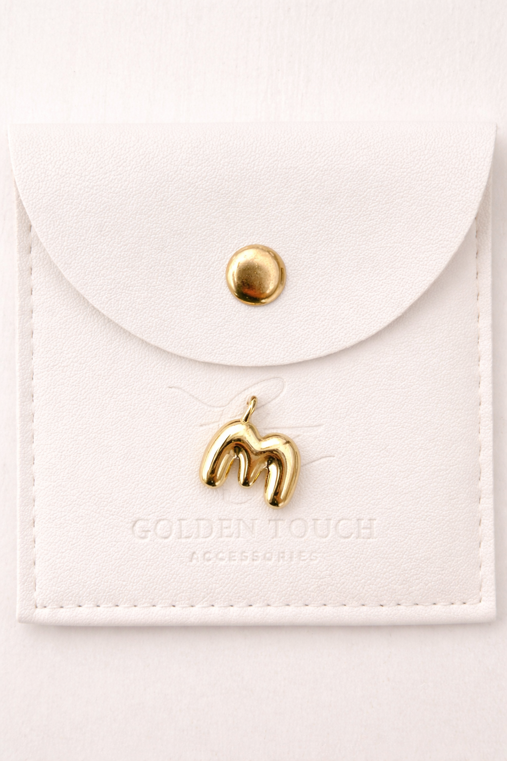 medium gold chunky letter M charm pendant. Letter charms 