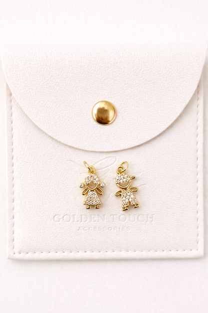 girl and boy gold charms 