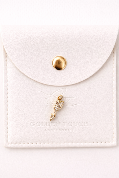 Arrow zirconia charm pendant
