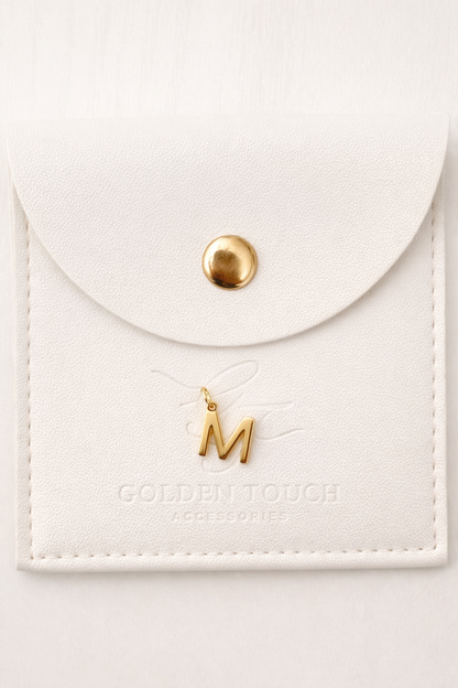 solida gold flat letter M initial charm. 
