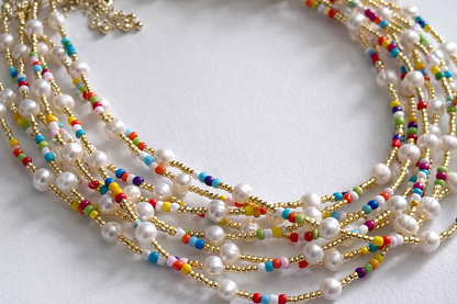 Golden Confetti Pearl Necklace