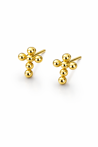 Minimal Gold Cross Stud Earrings