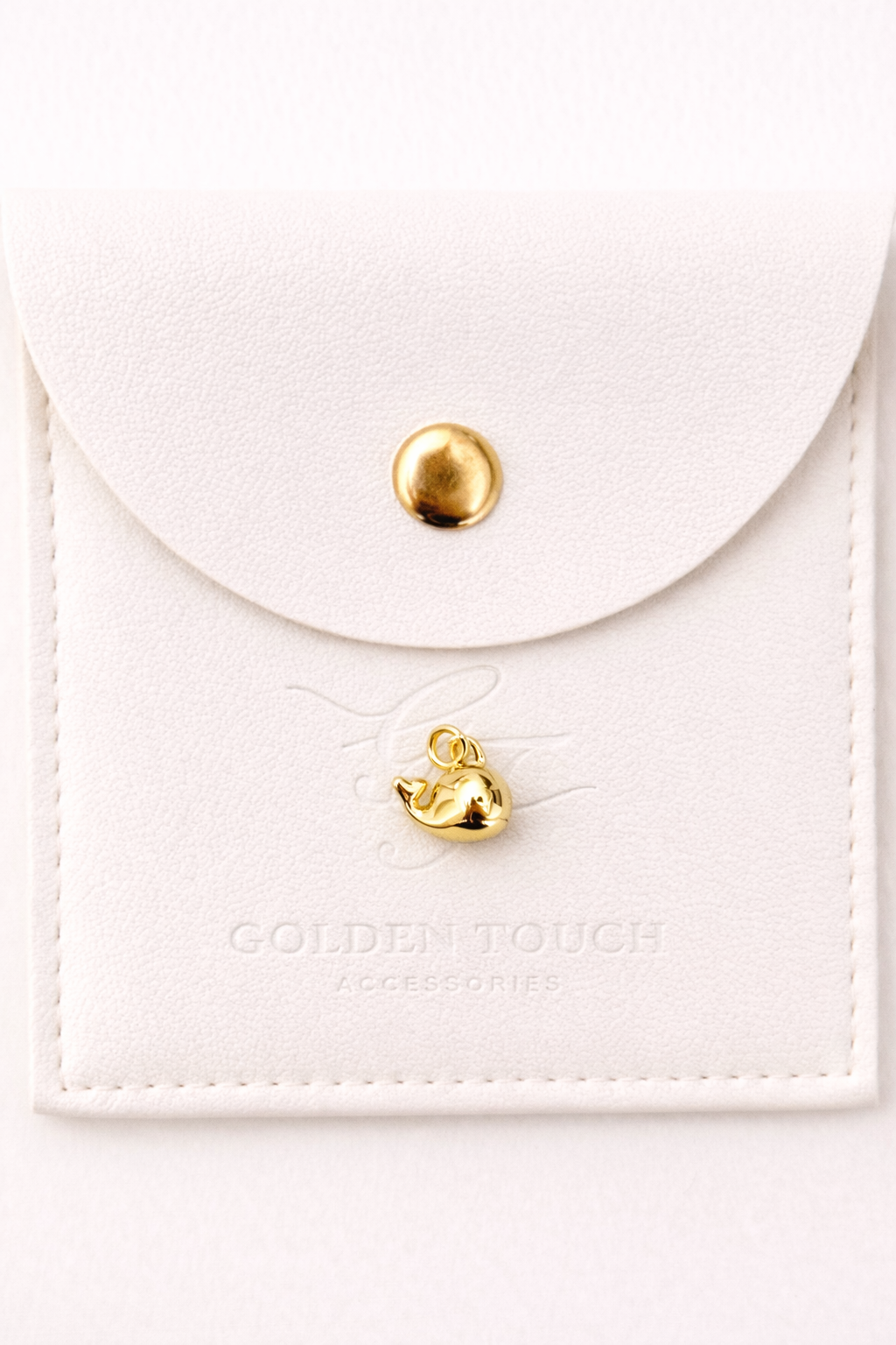 tiny gold chubby whale for necklace charm pendant 