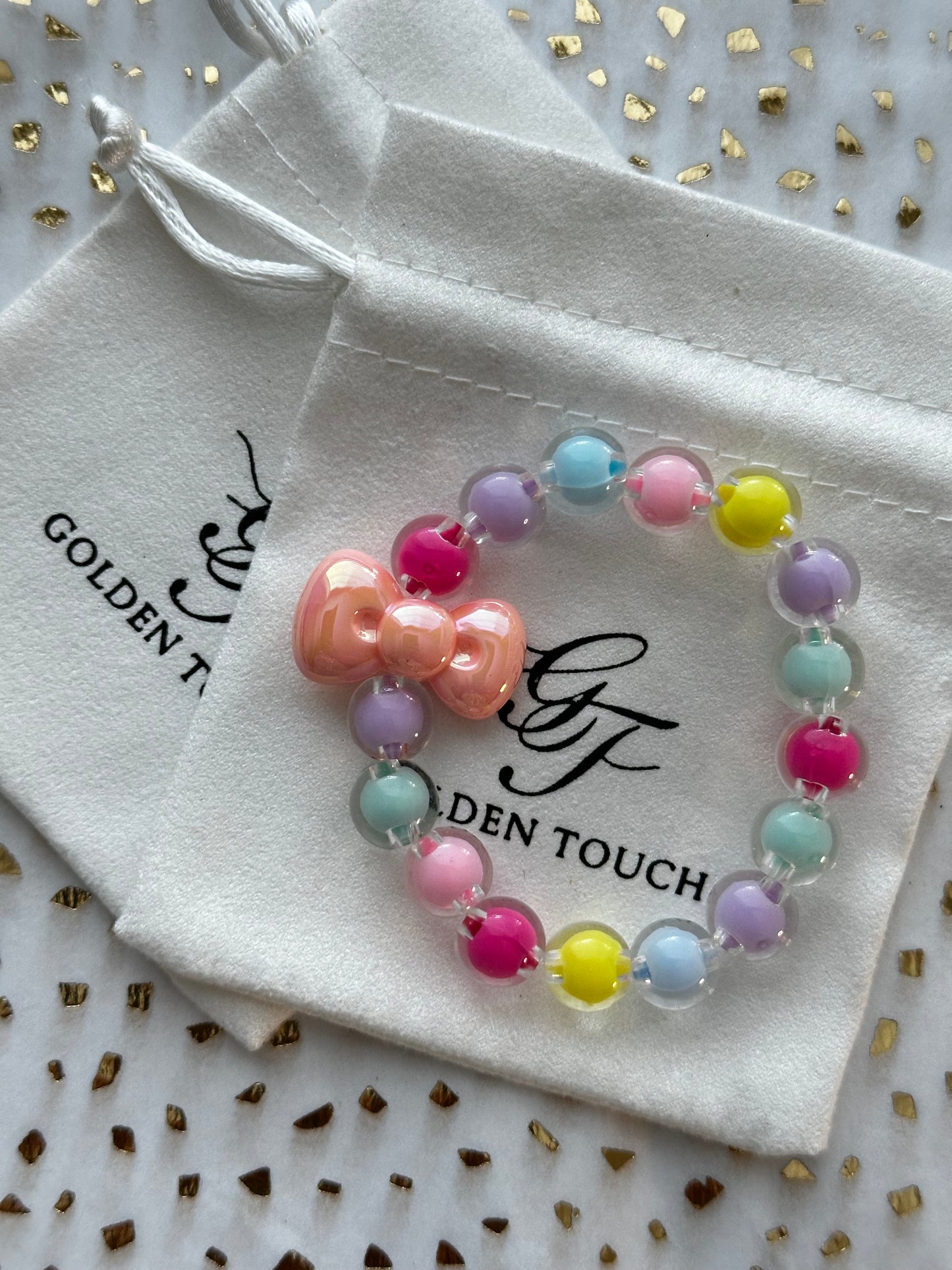 Bubble Gum Bow Kids Bracelet