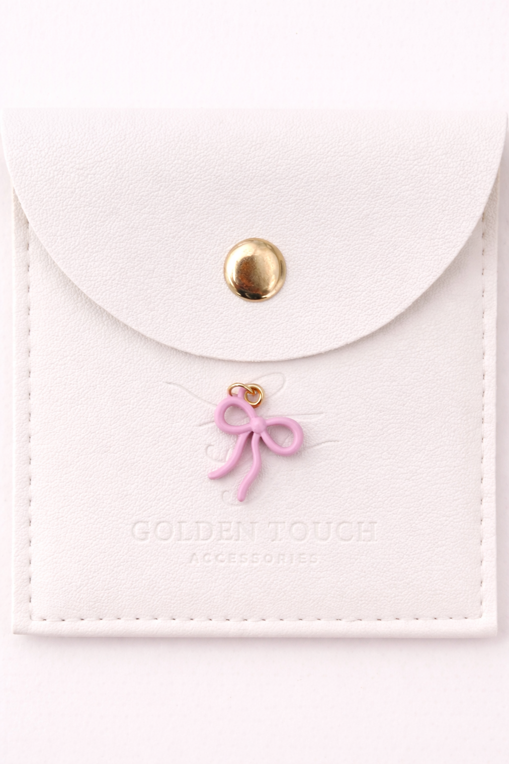 Pink bow charm pendant