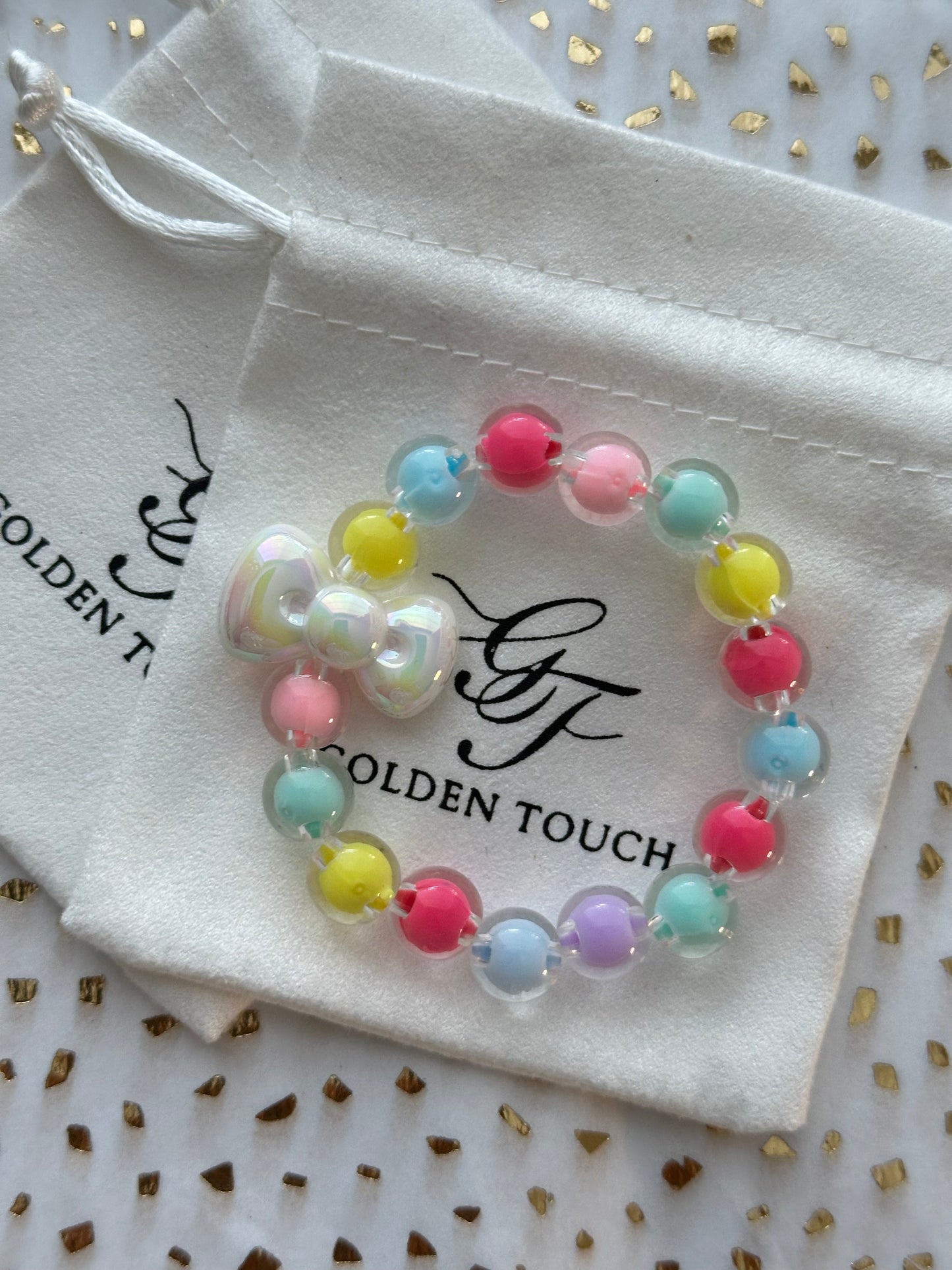 Bubble Gum Bow Kids Bracelet