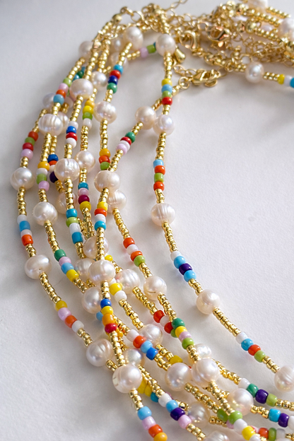 Golden Confetti Pearl Necklace