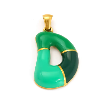 Custom Enamel Initial Necklace  – Miami Inspired Colors Stainless Steel