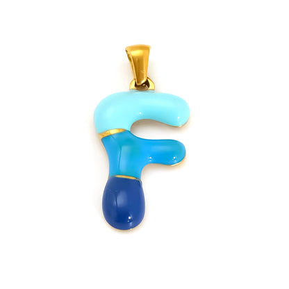 Custom Enamel Initial Necklace  – Miami Inspired Colors Stainless Steel