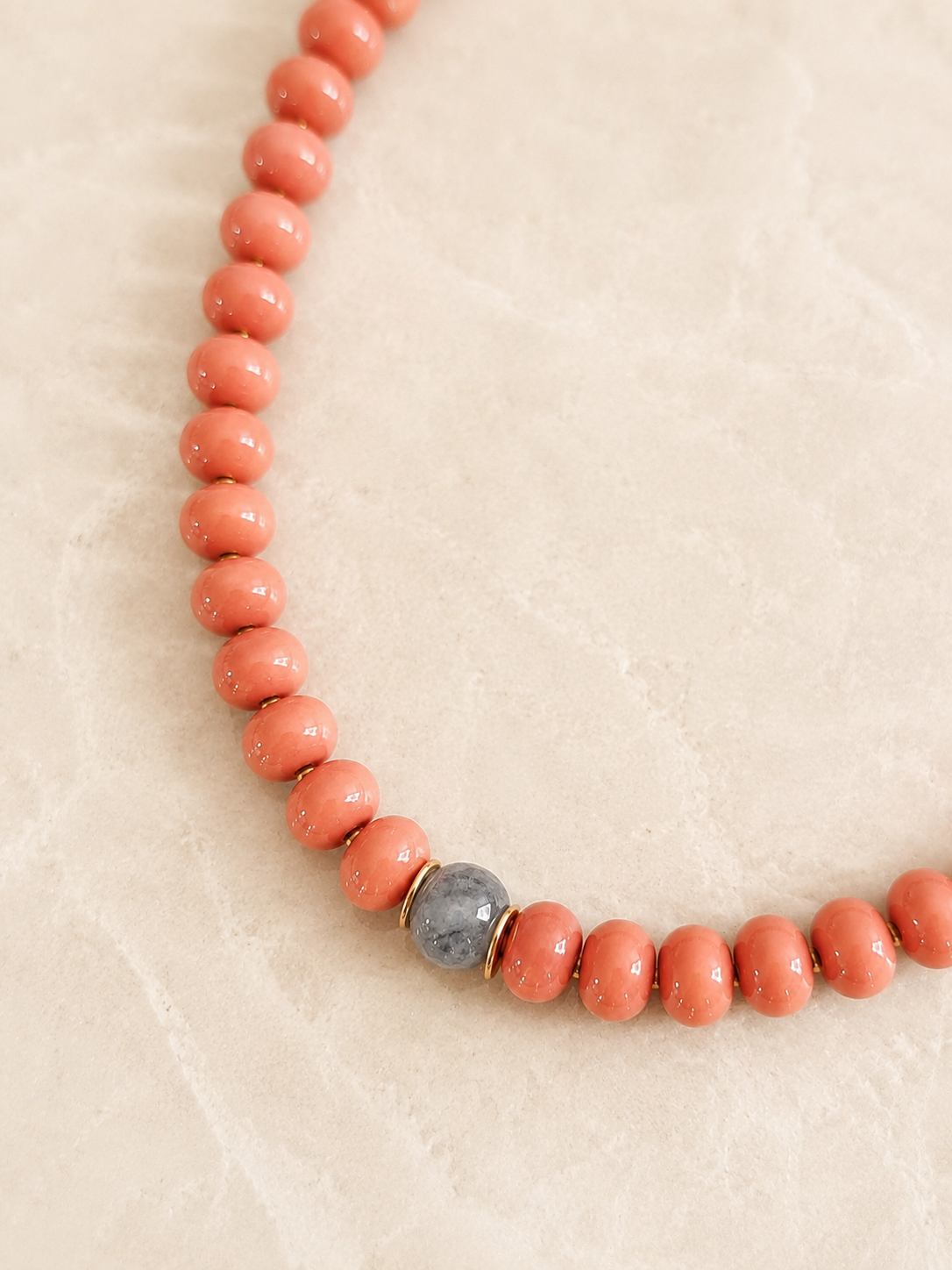 Coralia Necklace | Coral Gemstone Beaded Necklace