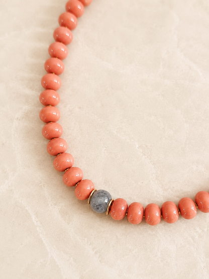 Coralia Necklace | Coral Gemstone Beaded Necklace